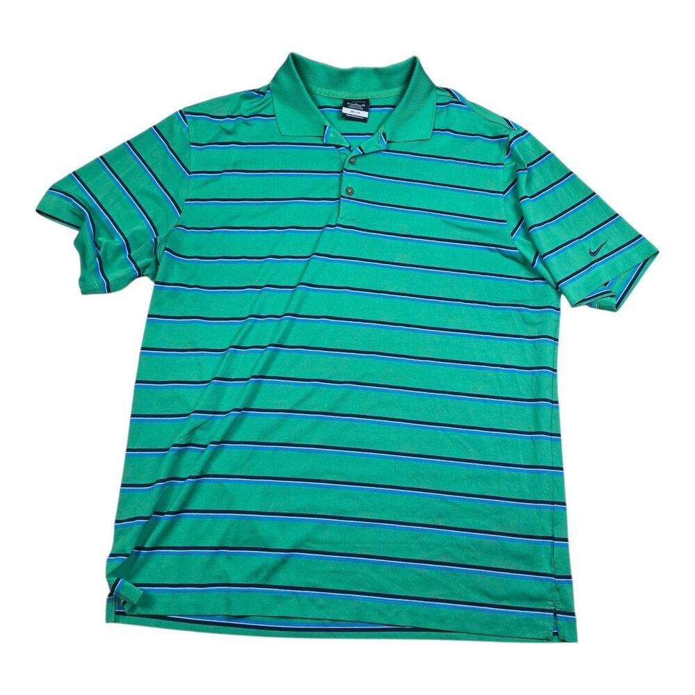 Men’s Nike Golf Dri-Fit Polo Shirt Sz XL Striped Short Sleeve